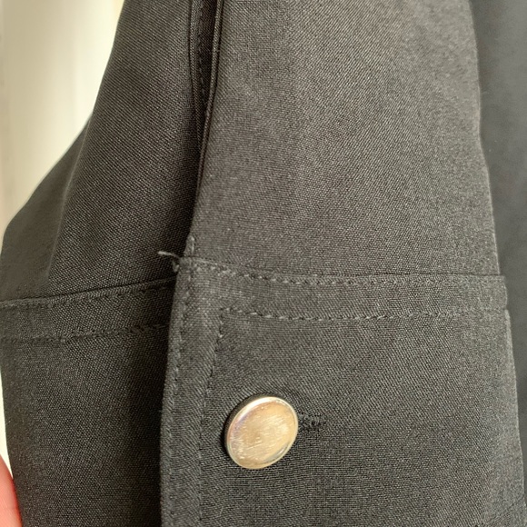 Cathy Che Stretch Black Button Down Blouse Size M-L - Picture 11 of 15